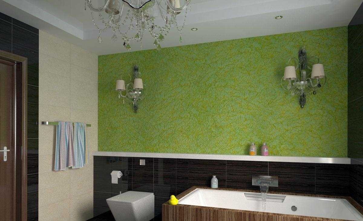 myšlenka originální dekorativní omítky v designu koupelny