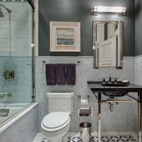 variantă de tencuială decorativă color în designul imaginii din baie