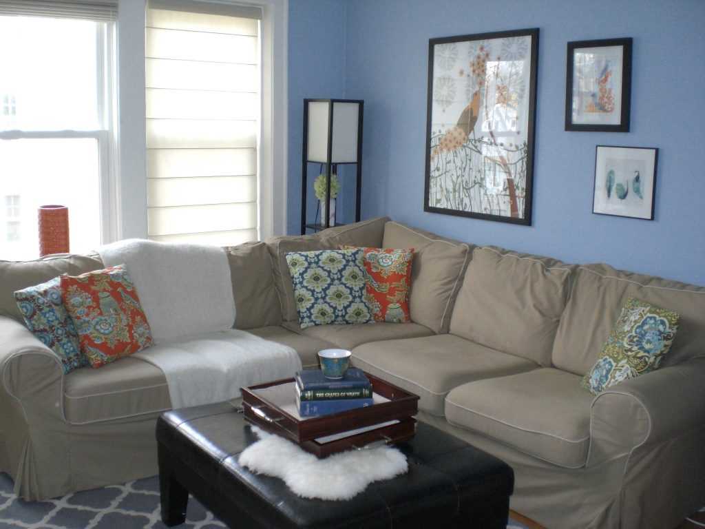 skaists dzīvokļa dizains zilā krāsā