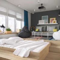 spilgta stila viesistabas guļamistabas attēls