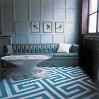 krásný design ložnice v modré barvě fotografie