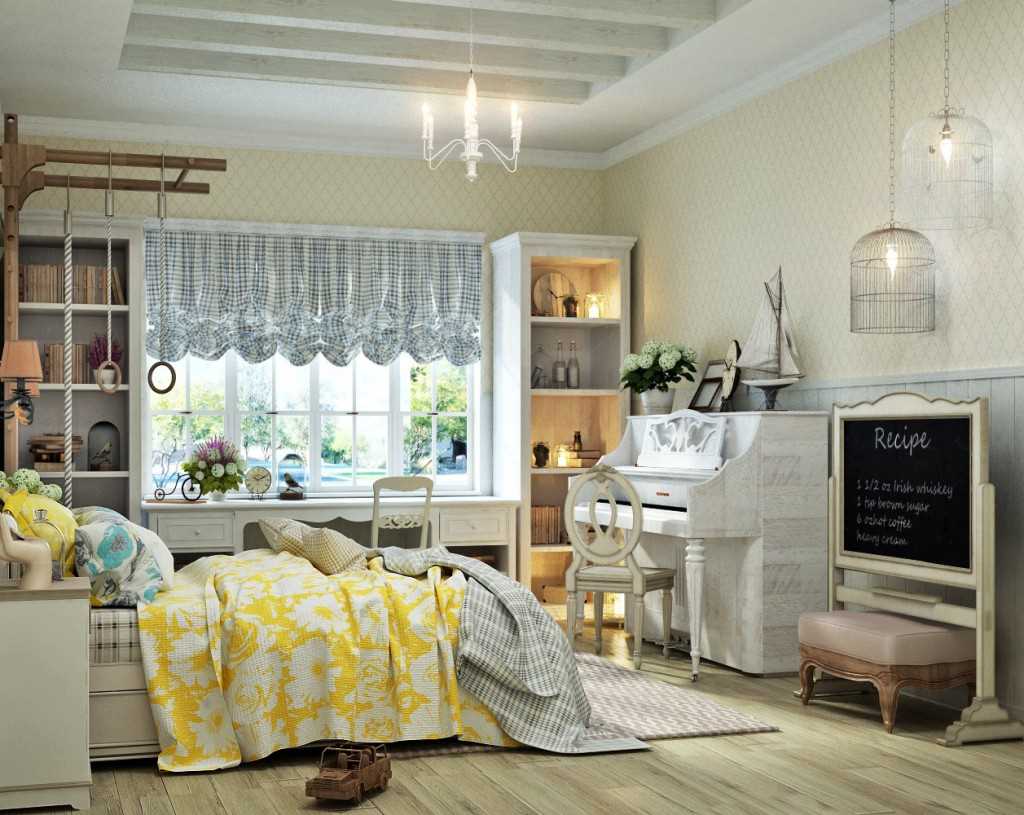 versie van de lichte stijl van de kamer met een decoratieve kooi