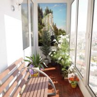 ideea unui interior frumos al unei mici fotografii cu balcon
