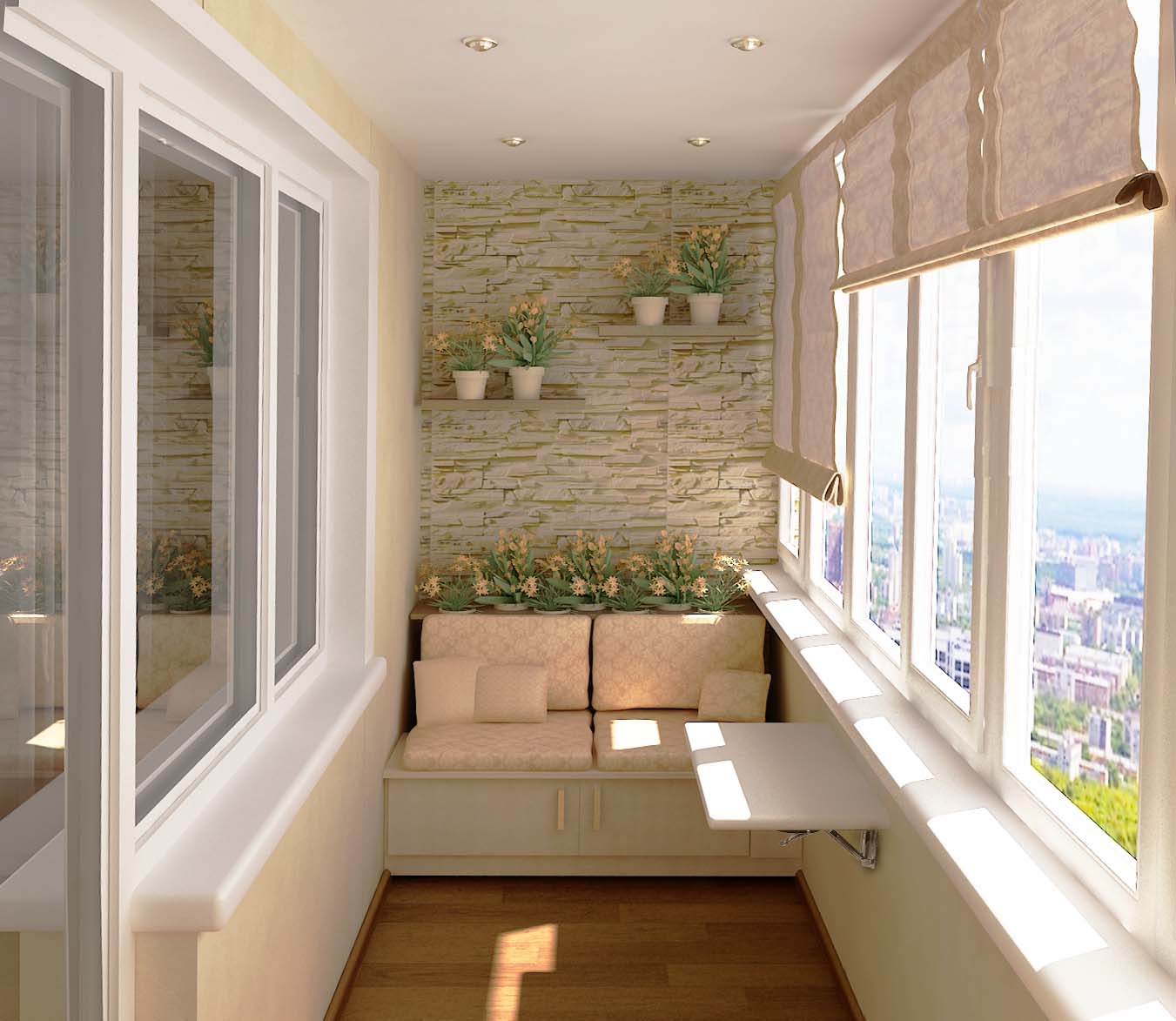 versiunea designului modern al unui mic balcon