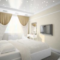 Ideea de decorare luminoasă a fotografiei în stilul dormitorului