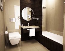 ideja par neparastu vannas istabas stilu dzīvokļa attēlā