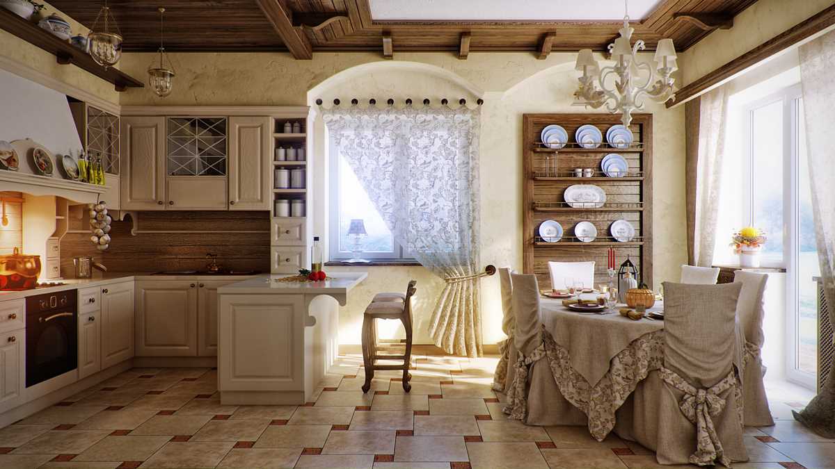 skaista, zemnieciska stila istabas dekora versija