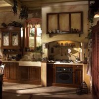 versiunea unei imagini interioare moderne de bucătărie rustică