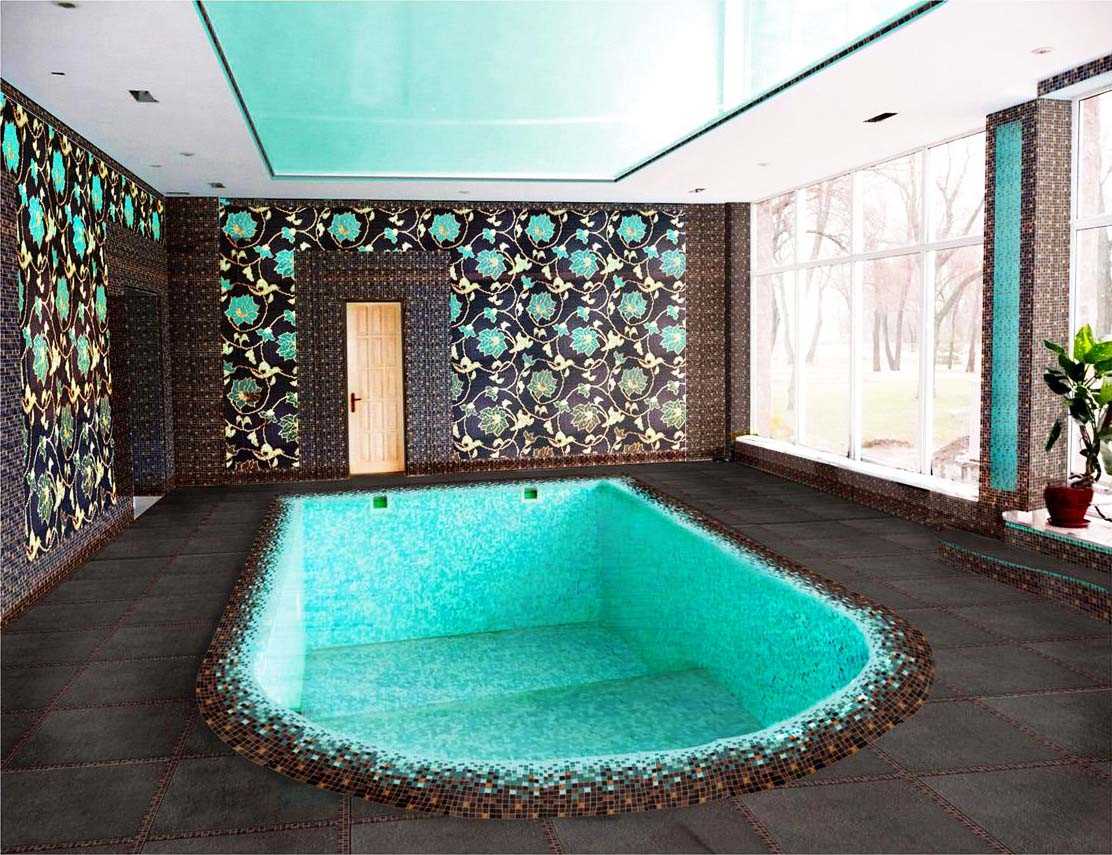 versiunea decorului original al unei mici piscine