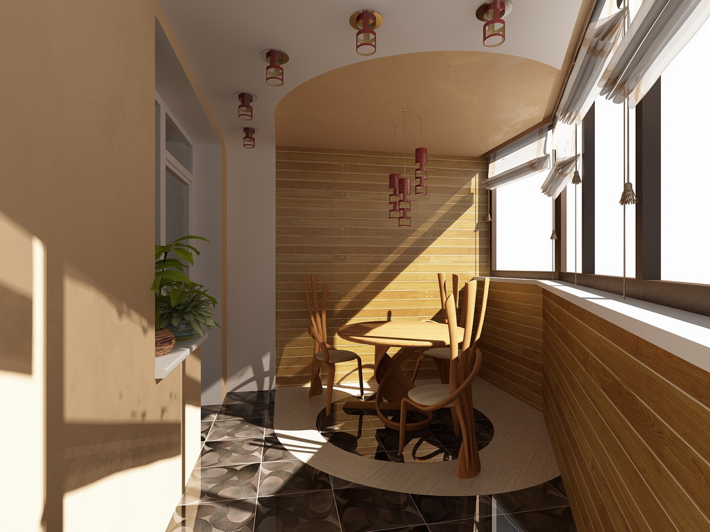 het idee van een prachtig decor van een klein balkon