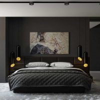versie van een mooie decoratie van het ontwerp van de slaapkamerfoto