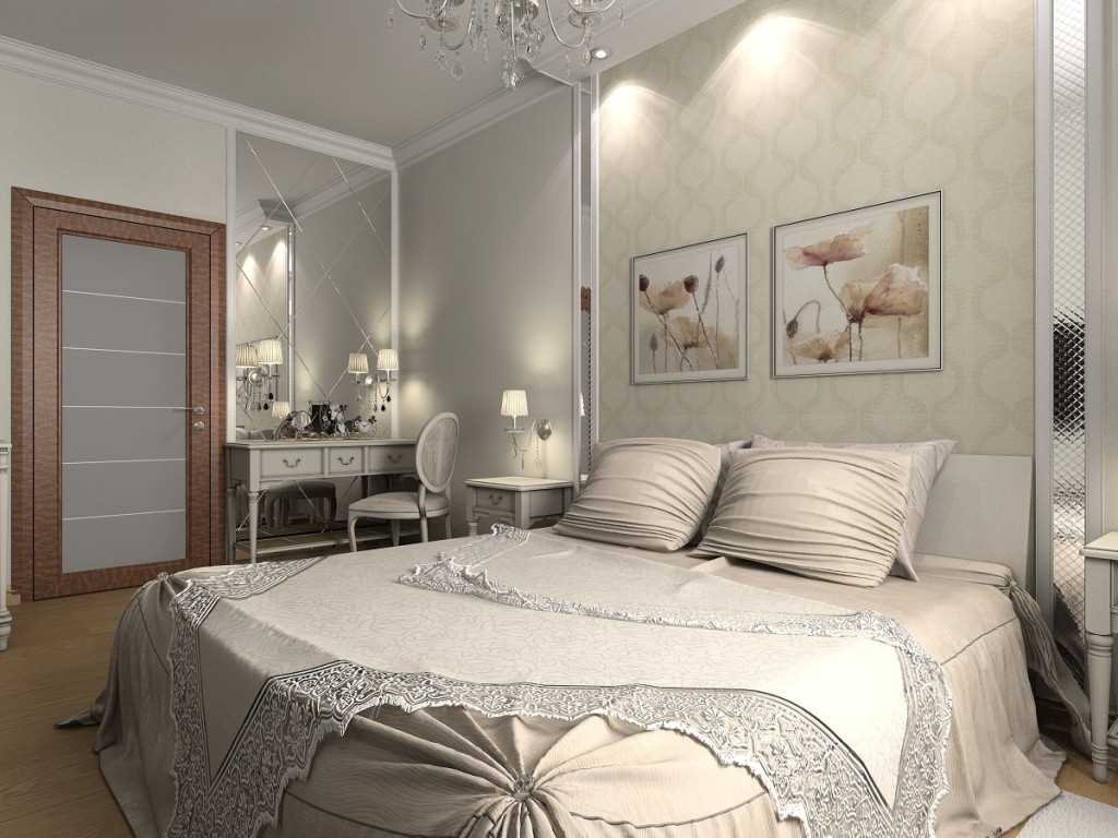 ideea unei frumoase decorațiuni a designului dormitorului
