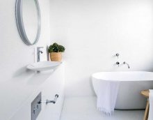 představa o krásném designu bílé koupelny fotografie
