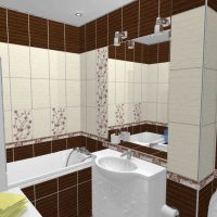 šviesaus vonios stiliaus stiliaus versija, 2,5 kv.m nuotrauka