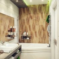 versie van een mooie stijl van een badkamer met een hoekbadfoto
