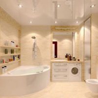gražaus vonios kambario dizaino su kampine vonios nuotrauka versija