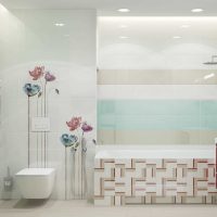 Ryškaus stiliaus vonios kambario 2017 idėja
