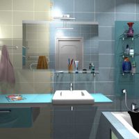 ryškus vonios kambario dizainas, 2,5 kv. m nuotrauka