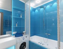 šviesaus vonios kambario interjero idėja - 4 kv.m nuotrauka