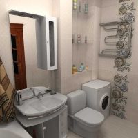 šviesaus vonios kambario interjero idėja - 2,5 kv.m nuotrauka
