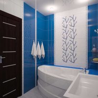 idee van een moderne badkamer met hoekbadfoto