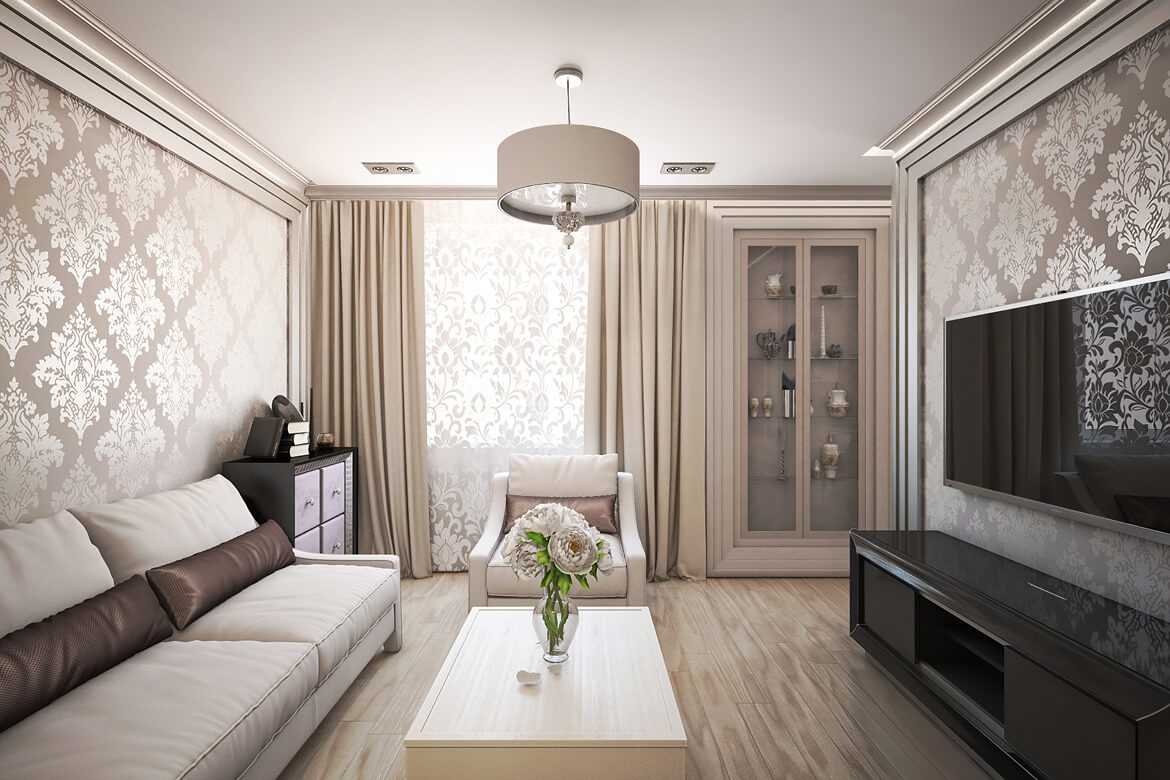 nápad světlého designu bytu v moderním klasickém stylu