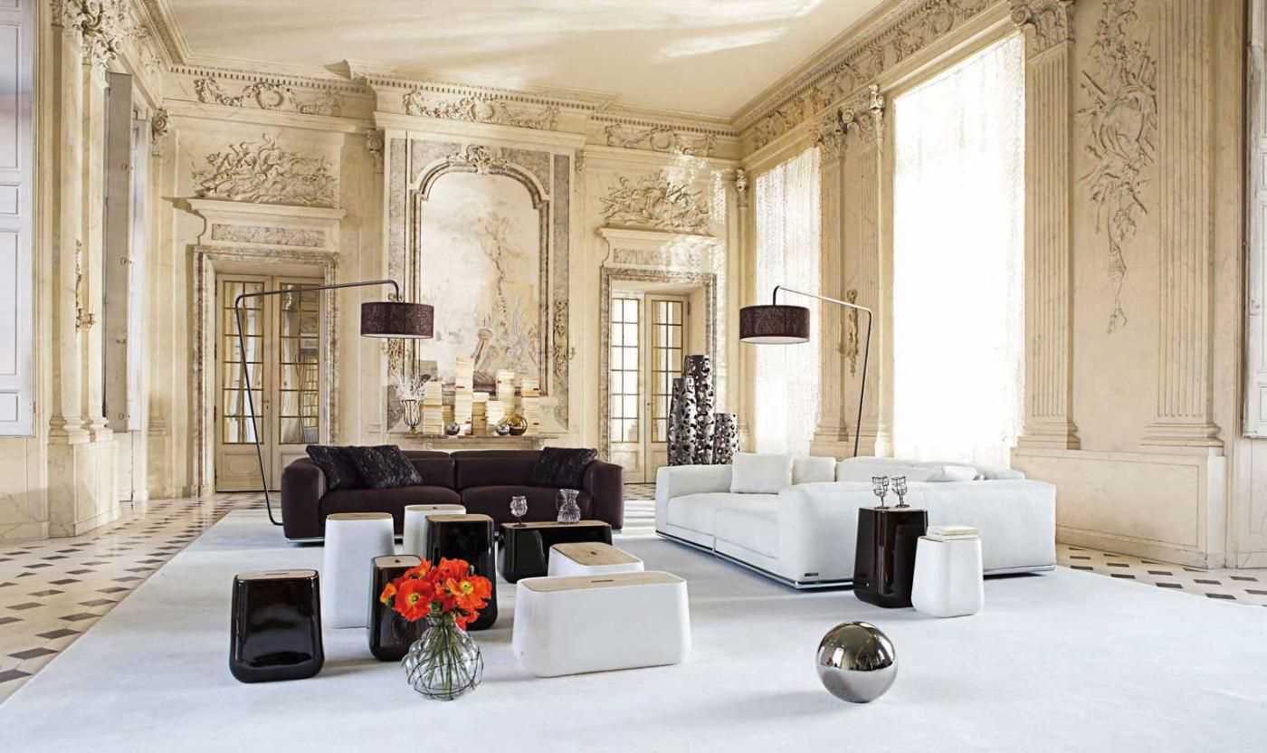 varianta krásné výzdoby místnosti ve stylu moderní klasiky