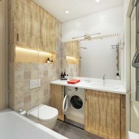 gražaus vonios kambario dizaino, 2,5 kv.m nuotraukos, versija