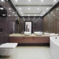 versie van het ongewone ontwerp van de badkamer met een afbeelding van een hoekbad
