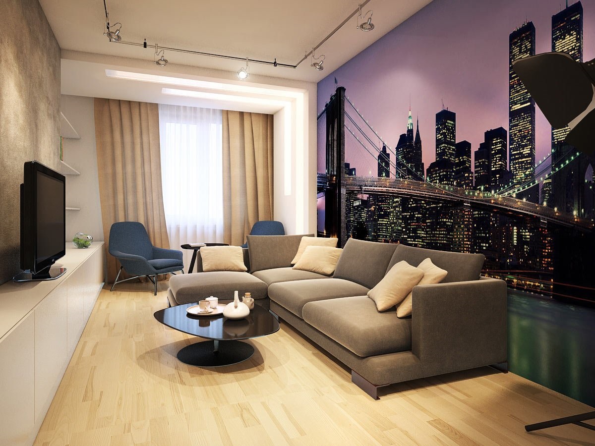 Příklad krásného designu obývacího pokoje 16 m2