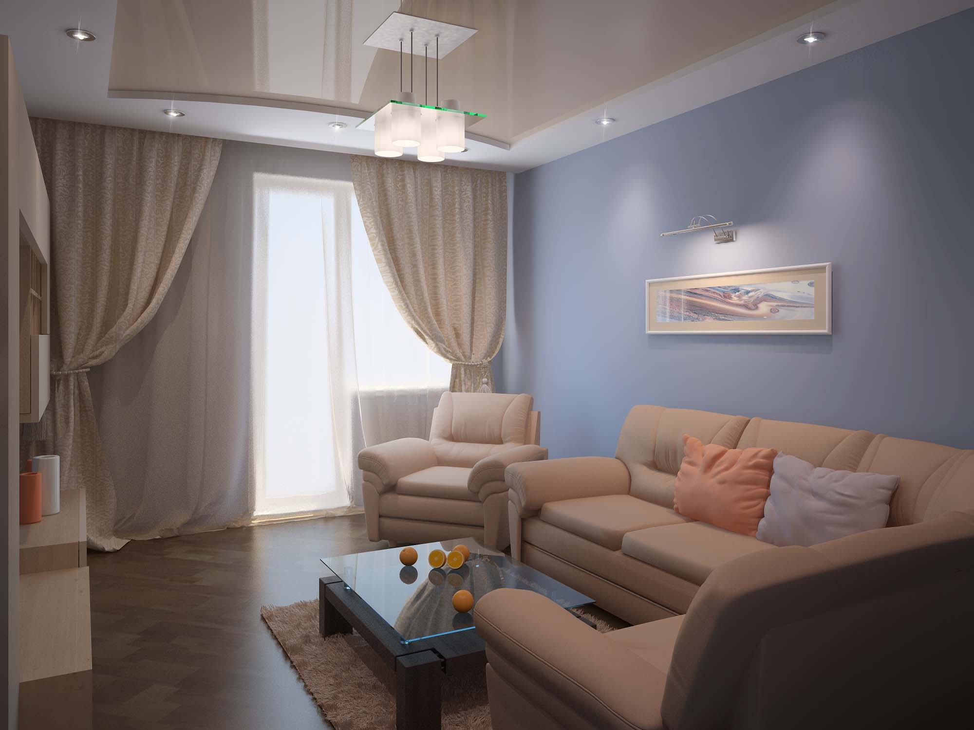 příklad krásného stylu obývacího pokoje 16 m2