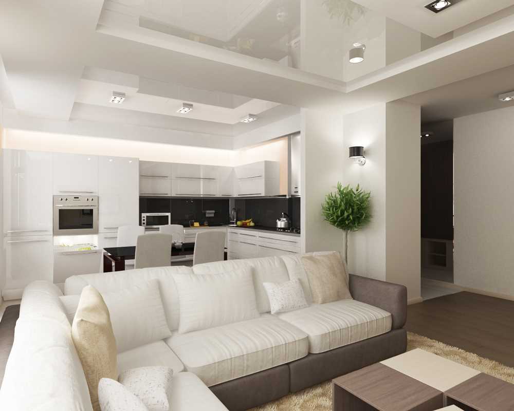 variant of the bright design of the apartment 65 sq.m