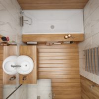 Skaista vannas istabas dizaina piemērs 5 kv.m.
