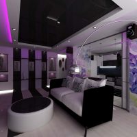 Šviesaus 16 kvadratinių metrų gyvenamojo kambario dizaino pavyzdys