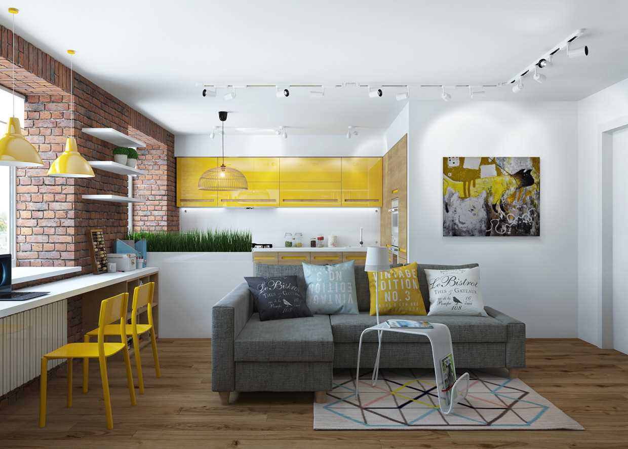 An example of a bright decor of an apartment of 65 sq.m