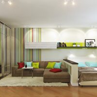 Ein Beispiel für ein 16 m² großes helles Wohnzimmerfoto