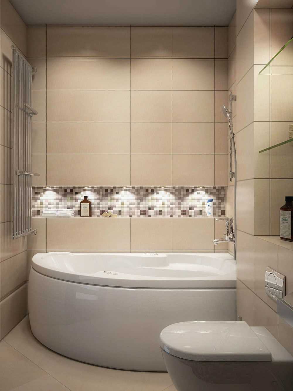 optie van een mooie stijl van een badkamer met een hoekbad