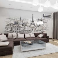 het idee van een mooi ontwerp van een modern appartement van 70 m² beeld