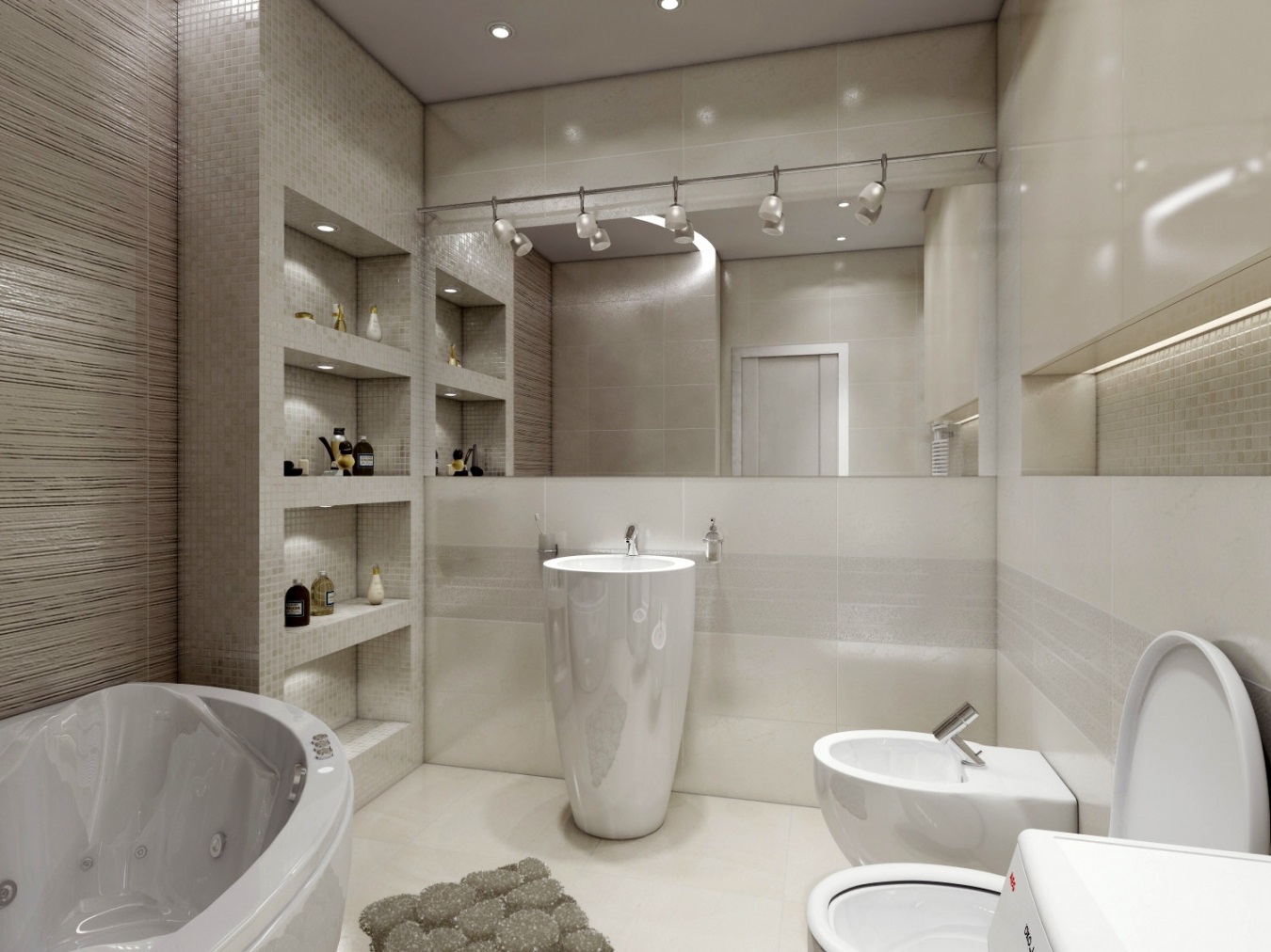 příklad světlého designu koupelny 5 m2