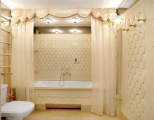 a fürdőszoba szokatlan belső változatának variációja bézs színű fotóval