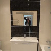 Het idee van een helder interieur van de badkamer 2017 foto