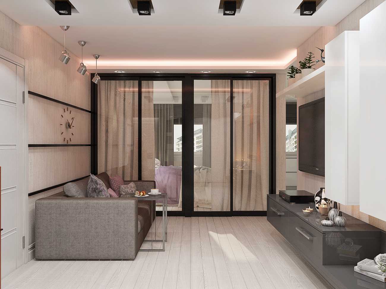 variant van het lichte interieur van het appartement is 70 m²