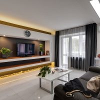 varianta světlého designu obývacího pokoje obrázek 16 m2