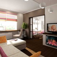 variant of the bright decor of a modern apartment 65 sq.m photo