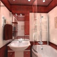 Satu contoh reka bentuk bilik mandi yang terang ialah foto 5 meter persegi
