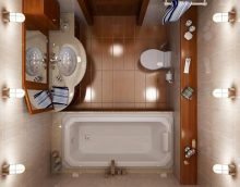 Példa egy gyönyörű fürdőszoba belsőépítésére Hruscsovban fotó
