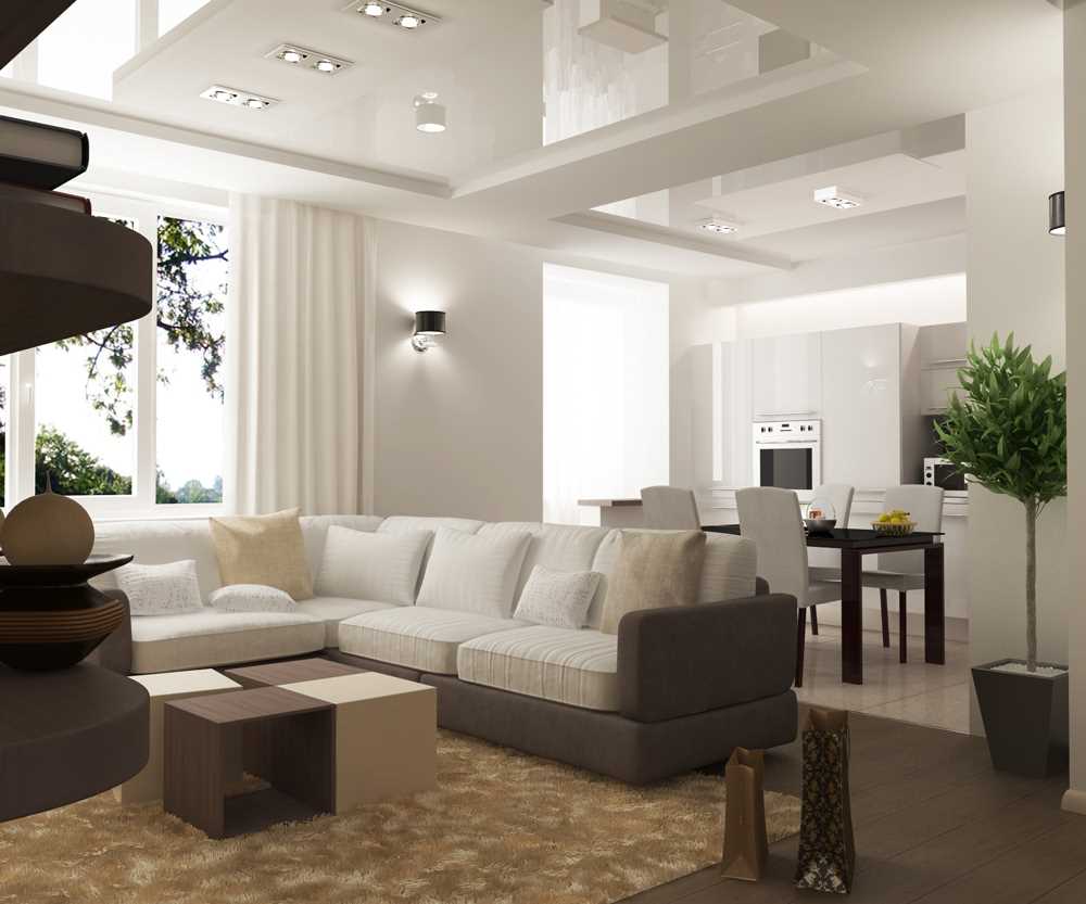 versie van het ongewone ontwerp van een modern appartement van 65 m²
