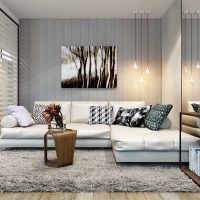 het idee van een licht interieur van een modern appartement van 70 m² beeld