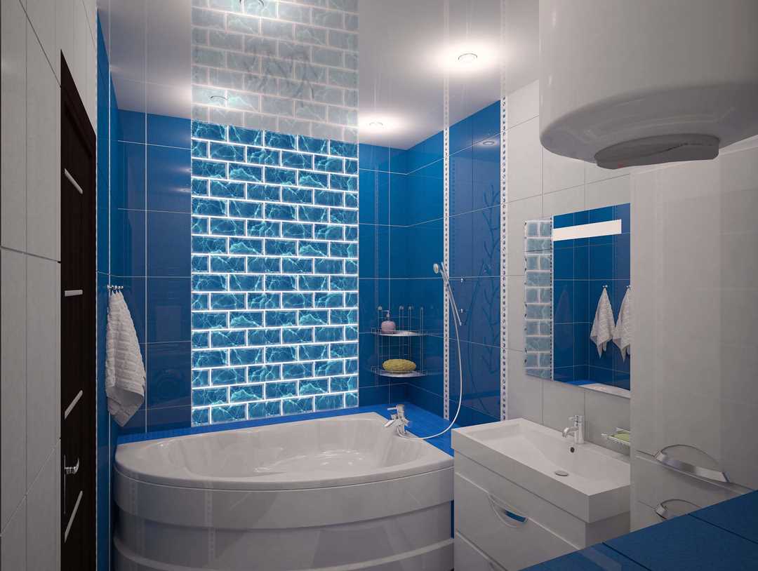 ideea unui design frumos de baie cu cadă de colț