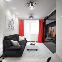Beispiel für ein helles Interieur eines Wohnzimmers 16 qm Foto